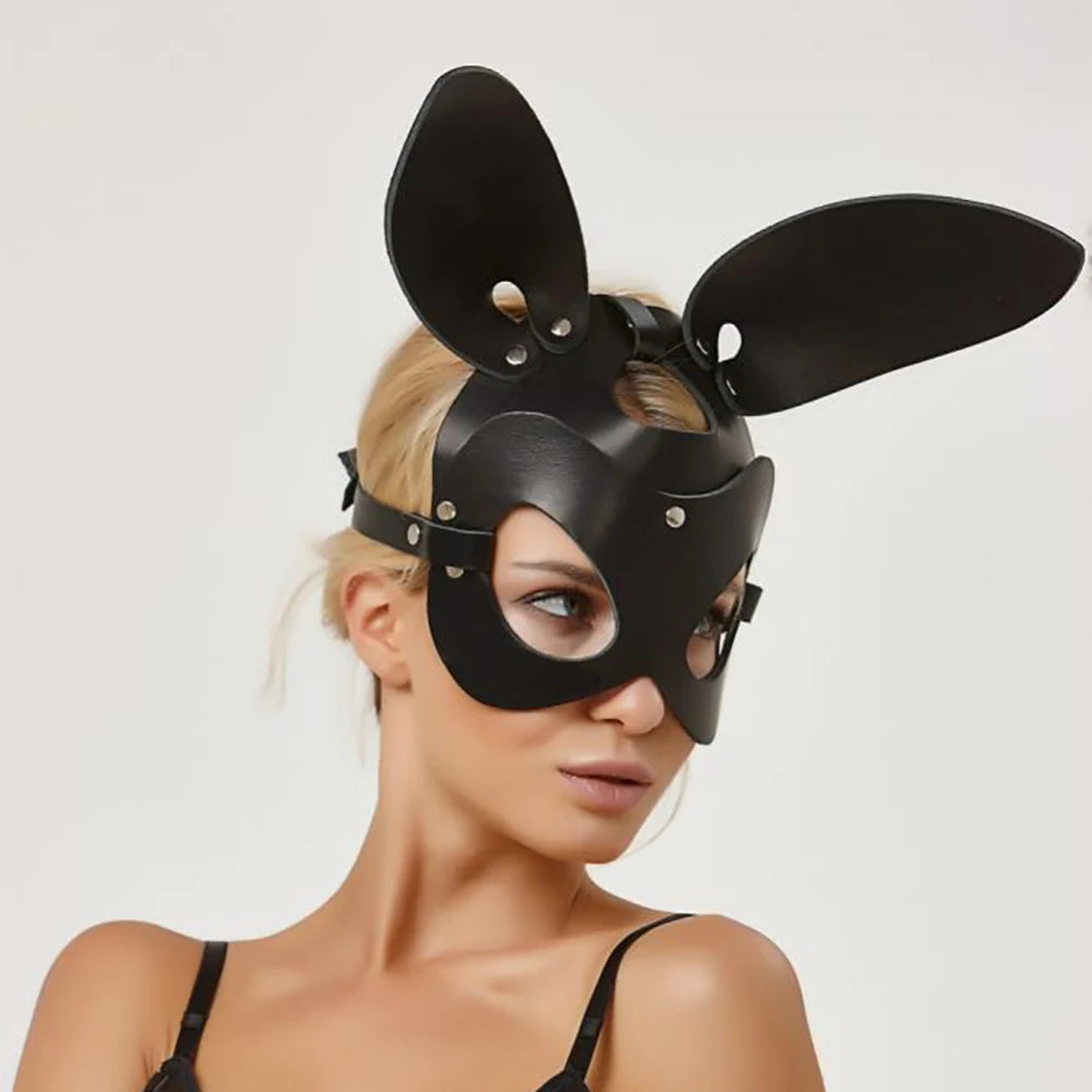 Exotic Leather Mask Women Men Cosplay Blindfold Games Half Face Mask BDSM Gothic Sex Toy Party Masquerade Ball Fancy Masks