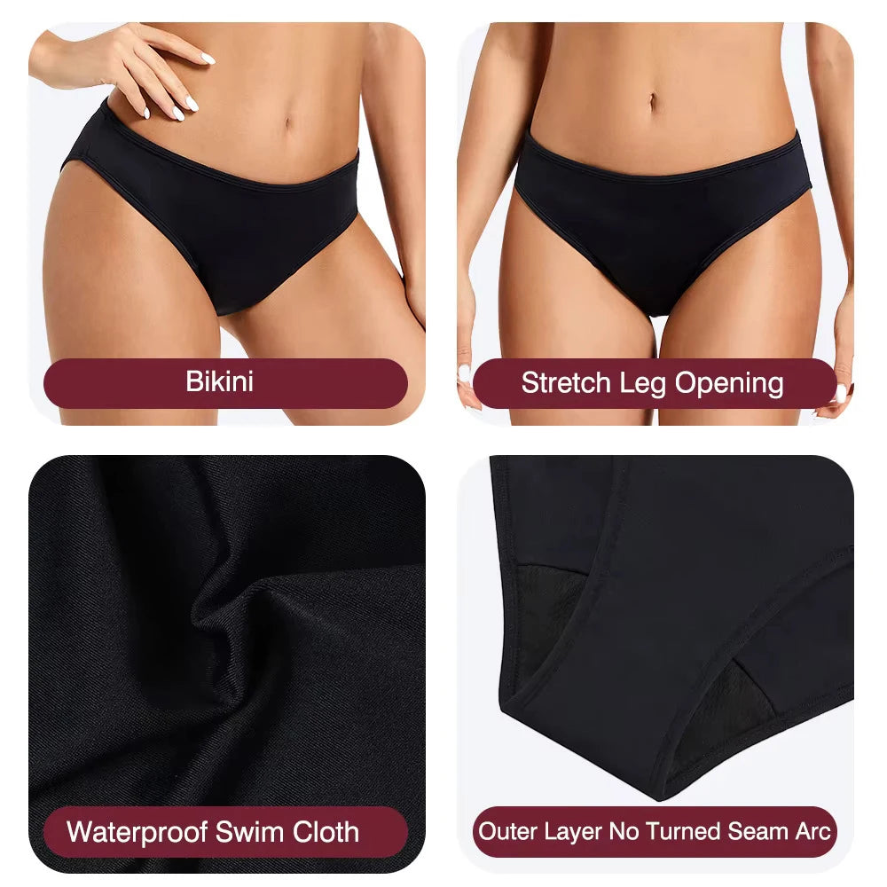 Teenagers Seamless Swimwear Leakproof Menstrual Panties Bikini Fast Absorption Period Swimsuits for Girls Women