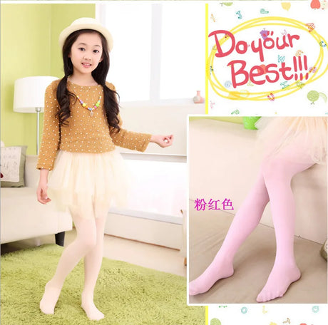 Children Girls Tights for Kids 1 to 15Y Classic Ballet Dance Pantyhose Baby Velvet Candy Color Spring Summer Student Stockings