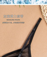 Sexy Transparent Ladies' Brassiere Three-piece Women's Bra Small Bust Mesh Lingerie Ultra-thin Triangle Double Shoulder Straps