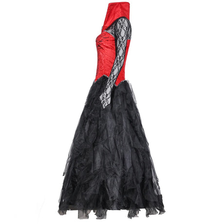 Carnival Halloween Lady Vampire Devil Costume Gothic Demonic Glamour Queen Playsuit Cosplay Fancy Party Dress