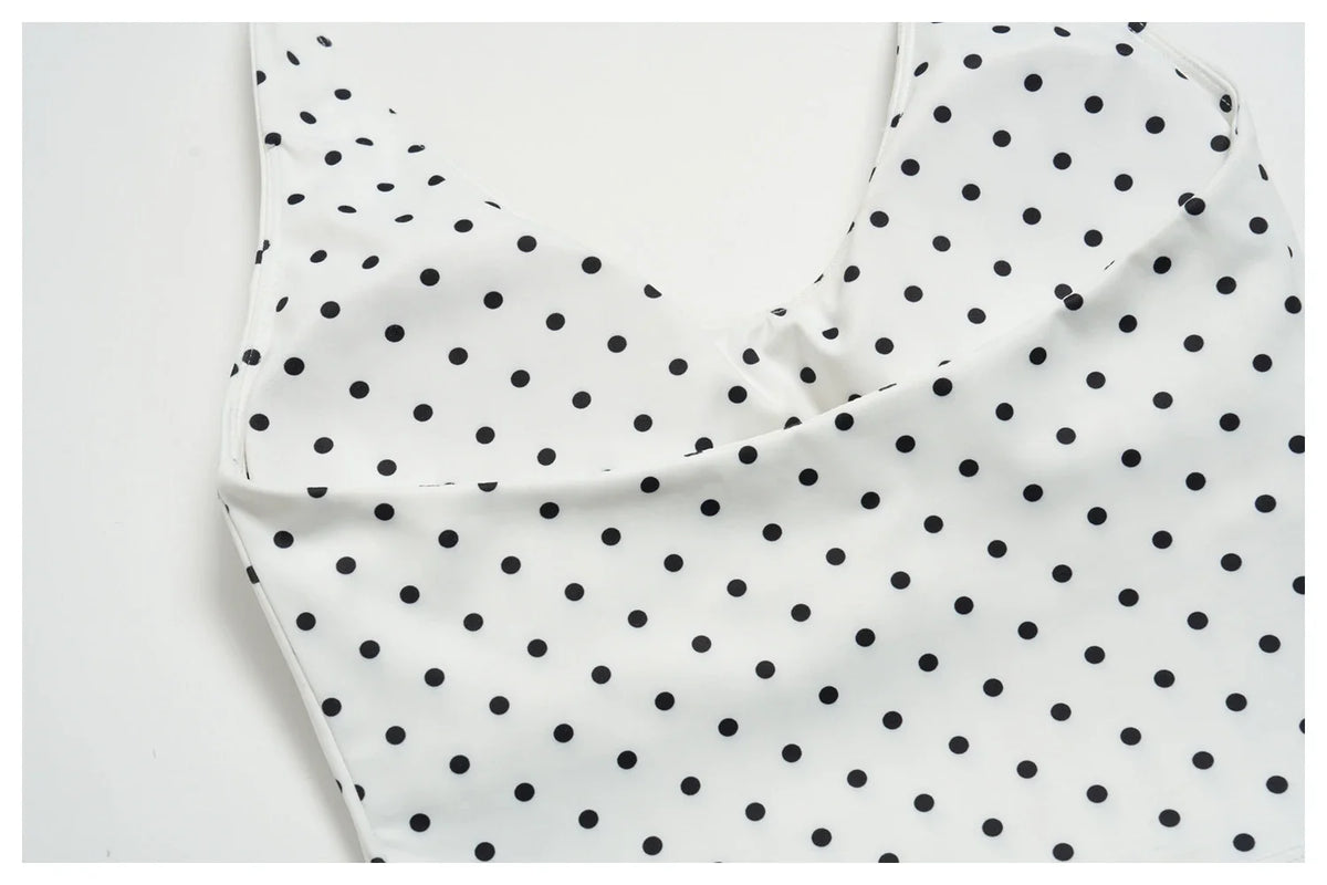 2026 New Polka Dot Halter Neck Sports Bra Deep V Backless Yoga Top Women's Gym Workout Tank Pilates Training Activewear Vest