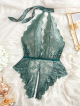 Transparent Lingeries Deep V Woman Underwear Set Backless G String Crotchless Bodysuit Push Up Bra and Panties Sets for Woman
