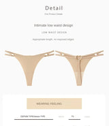 Women’S Low Rise Thong Sexy Panties Double Love Buckle Strap G-String Sports Thongs Breathable Underpants for Fine Womens Белье