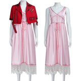 Fantasy VII Cosplay Game FF7 Aerith Gainsborough Cosplay Costume Aerith Coat and Dress Full Set Halloween Party Outfits