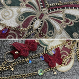 Women's Butterfly Embroidered Top Crystal Chain Sleeveless Cropped Top Camisole Backless Adjustable Sexy Beach Holiday Y2K Top