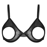 Women's Sheer Mesh Hollow Out Open Nipples Underwired Bra Tops  Push Up Unlined Bralette Bra Sexy Brassiere Balconette Underwear