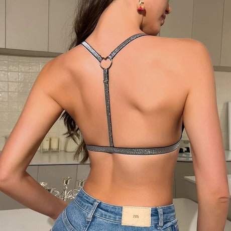 Plus-size Sex Backless Women Bras Underwear Fashion Female Lingerie Breathable Removable Bra Front Button Women's Lingerie. Sex