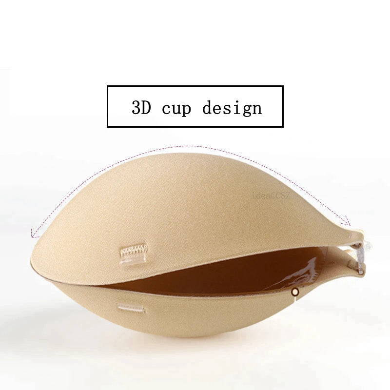 Invisible Adhesive Bra for Women Backless Strapless Push Up Sticky Silicone Wedding Underwear with Transparent Strap Reusable