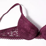 Beauwear 75 80 85 B C Cup Women's 3/4 Cup Plunge Bras Sexy Lace Solid Color Thin Mold Cup Bra Unlined Underwire Bralette 