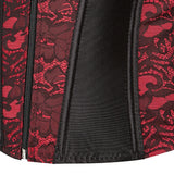 Gothic Corset Top With Straps Sexy Floral Zipper Brocade Overbust Lingerie Burlesque Body Shaper Lace Up Bustier Plus Size