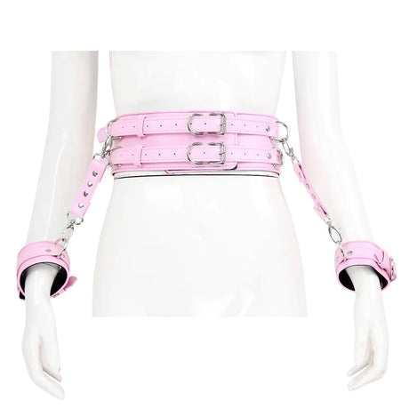 Leather BDSM Harness Woman Accessories Set Fetish Lingerie Body Bondage Gear Waist Thigh Restraints Cuffs Garter Belt Sex Toys