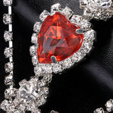 Stonefans Red Heart Jewellry Accessories Charms Waist Chain Fashion 2024 Summer Club Sexy Thong Panties G String Bikini Women