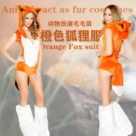 Cosplay Halloween Party Costume Ape Character Role Play Uniform Orange With Big Tail Wolf Game Costume Cosplay Costume