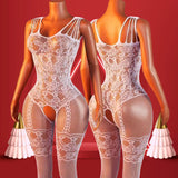 Sexy Adult Babydoll Female Costumes Lingerie Sheer Underwear Body Stocking Catsuit Erotic Set Nightgown Garters Porn