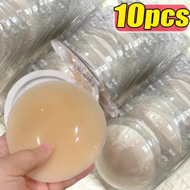 10piars Spring Summer Silicone Nipple Cover Bra Pads for Women Breathable Seamless Thin Bras Nipple Covers Invisible Lift Up Bra