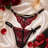 Customized Name Thong Panties with Rhinestone Letters Custom Thongs Personalized Thongs Sexy G-String Tanga Bikini Jewelry Gift