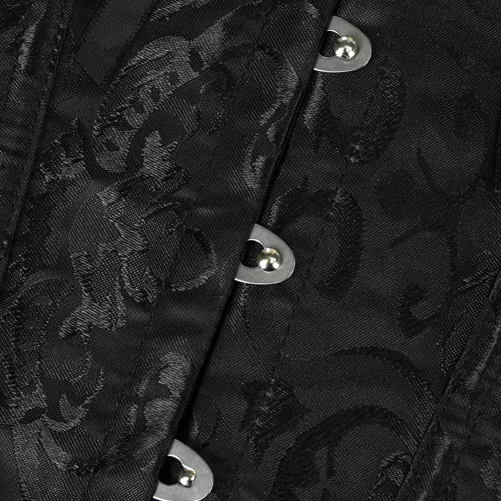 Women Bustier Corset Victorian Gothic Jacquard Front Busk Waist Cincher Halloween Party Wear