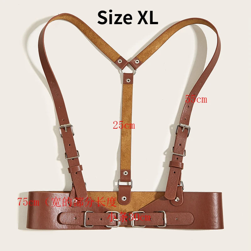 Underbust Corset Top with Strap Punk Harness Belt Leather Suspender Belt Belts for Women