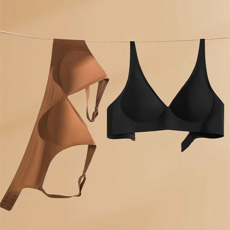 Beautiful Back Invisible Seamless Underwear Women's Large Breast Revealing Small Breast Gathering Side Breast Sexy Wireless Bra