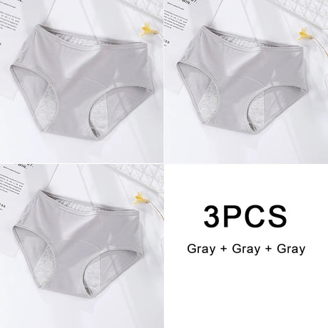 3PCS/set Women's menstrual briefs large flow postpartum water absorption leakproof briefs women's pure cotton menstrual briefs