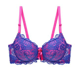 Sexy Lace Push Up Bra for Women - Underwire Demi Cup Lingerie - Comfortable Wireless T-Shirt Bras Ultra Thin Breathable Support