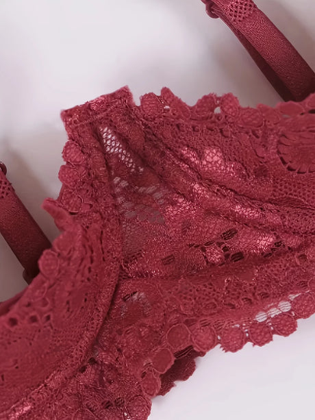 Women's lace open cup bra, soft, skin friendly, breathable, sexy gathering bra