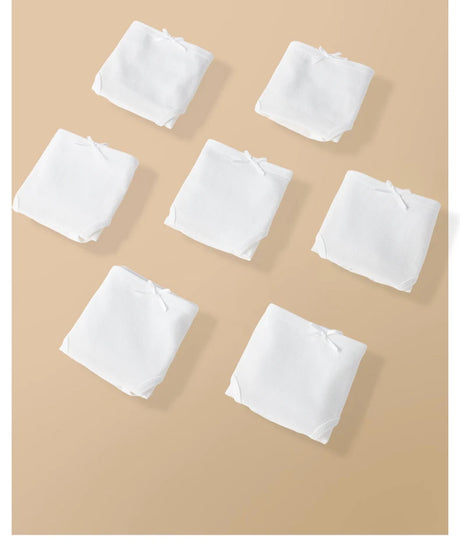 7PCS Women Disposable Panties White Briefs Breathable Cotton Underwear Soft Cute Girls Pantys Solid Underpants Female Lingerie