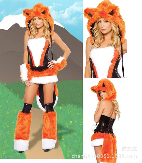 Cosplay Halloween Party Costume Ape Character Role Play Uniform Orange With Big Tail Wolf Game Costume Cosplay Costume
