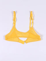 Ladies' sexy 1/4 Cup Mesh Bra, Sheer Wireless Breathable Balconette Bralette Top