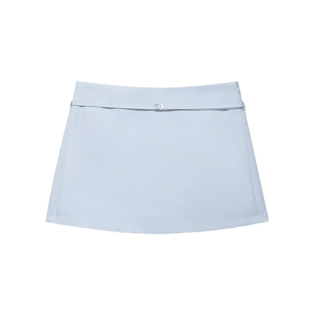 Women's Solid Color Skort with Belt Side Zipper Casual Shorts Skirts Fashionable And Stylish Women's Clothing