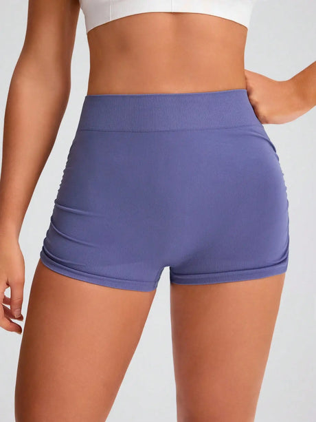 Women High Waist Seamless Yoga Shorts Scrunch Butt Lift Elastic Workout Biker Shorts Stretchy Tummy Control Gym Fitness Running
