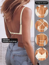 Women Invisible Bra Deep U Plunge Bras Backless Top for Dresses Sexy Lingerie with Transparent Strap Push Up Strapless Underwea