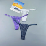 3PCS Adjustable Sexy Transparent Thong Panties Women Lace Underwear Low Waist Female T-back String Underpants