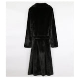 Mauroicardi Winter Long White Black Warm Thick Soft Flowy Fluffy Faux Fur Coat Women Sashes Loose Casual Furry Overcoat 2024
