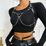Women Fashion Chain Leather Waist Belt Chest Harness Belt Corset Bondage Lingerie Punk Gothic Lingerie Clothing Accessorie