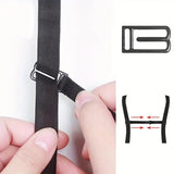 3-Pack Anti-Slip Bra Strap Holders | Adjustable Elastic Clips with Metal Buckles (Black/White/Beige)