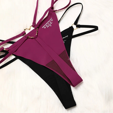 Iron Ring Sexy Women G String Briefs Ice Silk Panties Girls Underwear Thong Underpants Seamless Lingerie Plus Size S-XL