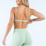 HISTELLO Impact Scoop Neck Bra Seamless Women Sports GYM Underwear Sexy Backless Yoga Clothing Naked Feeling Workout Fitness Bra