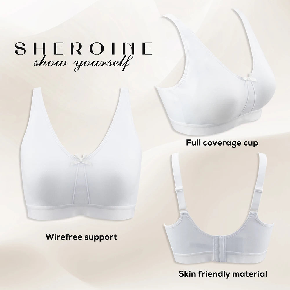 Sheroine Plus Size Women Wireless Bras Full Coverage Soft Seamless Underwear Breathable Lingerie Non-Padded Comfort Bra