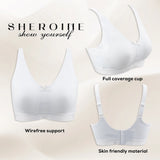 Sheroine Plus Size Women Wireless Bras Full Coverage Soft Seamless Underwear Breathable Lingerie Non-Padded Comfort Bra