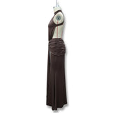Women Solid Color Mermaid Evening Dress Sexy Open‑Back Slim Floor‑Length Long Gown Formal Banquet Party Maxi Dresses For Ladies