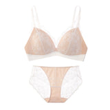 SUJIIN Sexy Wireless Lace Bras for Women Summer Push Up Plunge Deep V Small Chest Bra Lady French Breathable Lingeries MX326