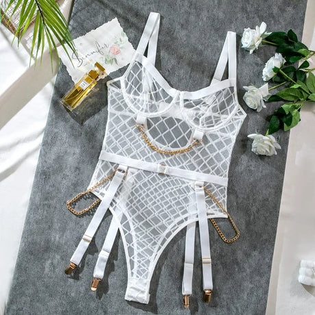 Women's Underwear Sets Sexy Erotic Lingerie for Sex Woman Clothing Lingeries Sets With Garter and Stockings Bra and Panty Set