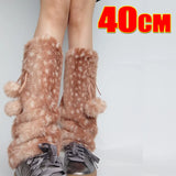 New Winter Faux Fur Plush Deer Leg Warmers Kawaii Furry Boots Socks Cover Punk High Boots Socks Performance Costume Leg Warmers