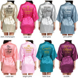 Customized Logo Wedding Date Name Bathrobe Faux Silk Bridal Robe Bride Bridesmaid Wedding Robes Woman Bachelorette Preparewear