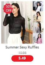 Sexy Women T Shirt See Through Mesh Black Long Sleeve Bodysuit Sheer Slim Turtleneck Tulle Crop Top T-Shirt Transparent Clubwear
