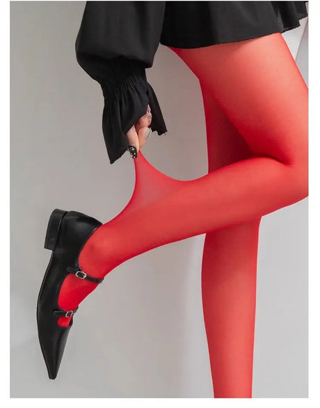 Talenza Women'S Tights Slim Stockings Pantyhose Super Elastic Large Size Leggings Red Sexy Spring Autumn Winter