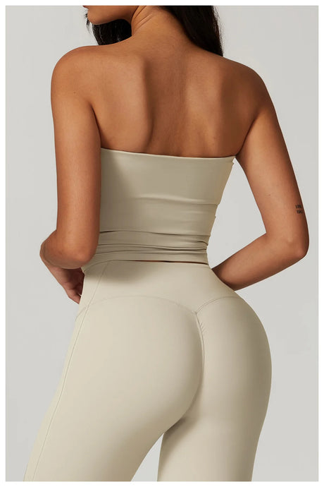 Strapless Yoga Vest for Women Sexy Beautiful Back Sports Bra for Women's Underwear Gym Shock-absorbing Quick Drying Fitness Top