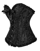 Women Bustier Corset Victorian Gothic Jacquard Front Busk Waist Cincher Halloween Party Wear